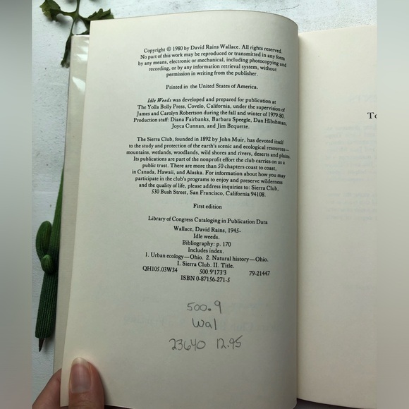 Idle Weeds: The Life of Sandstone Ridge by David Rains Wallace, hardcover ex lib - Picture 8 of 17